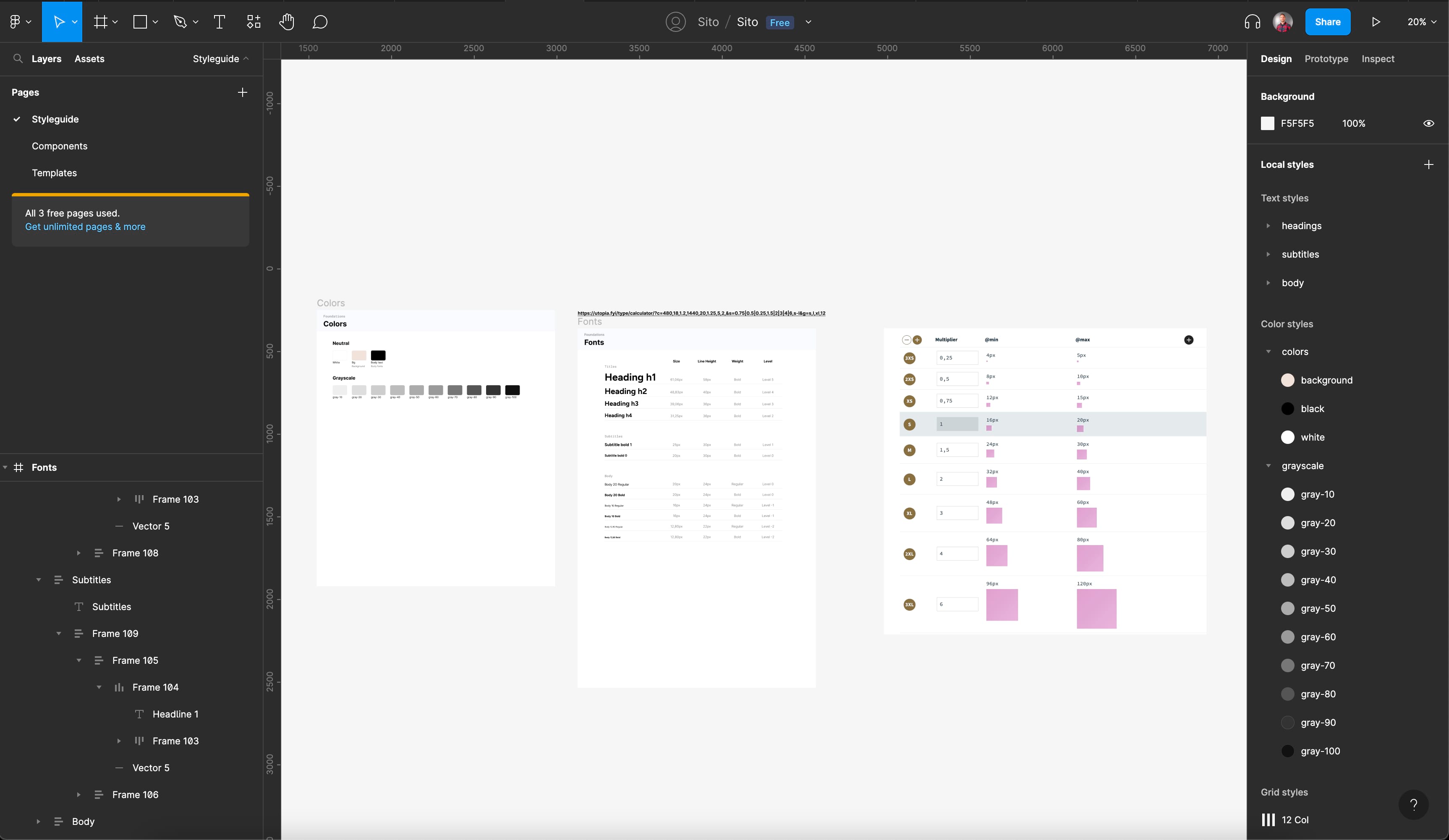 Styleguide in Figma